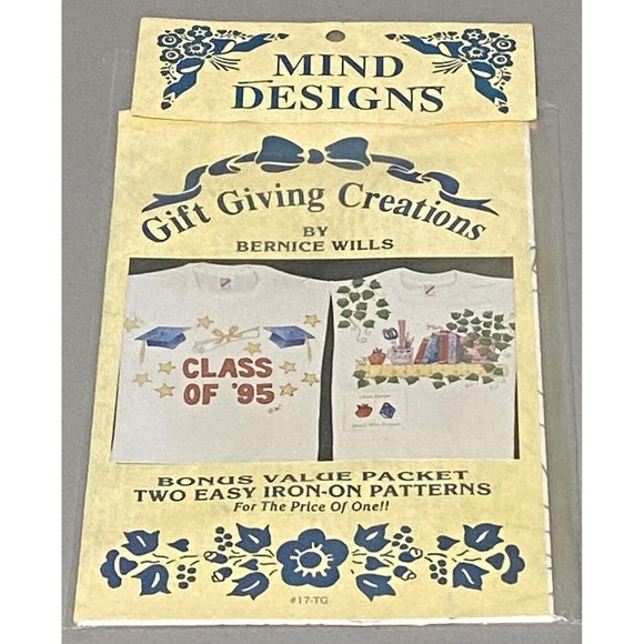 Mind Designs Other - VTG Mind Designs Iron-On Patterns 2‎ Graduation + Teacher Bernice Wills 1993 NEW